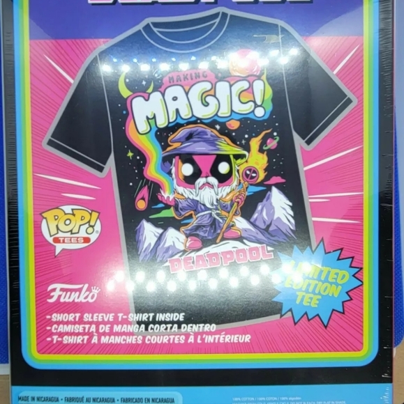Funko Pop Marvel Deadpool T-Shirt (Blacklight)  Size Large - Target Exclusive - Picture 4 of 5